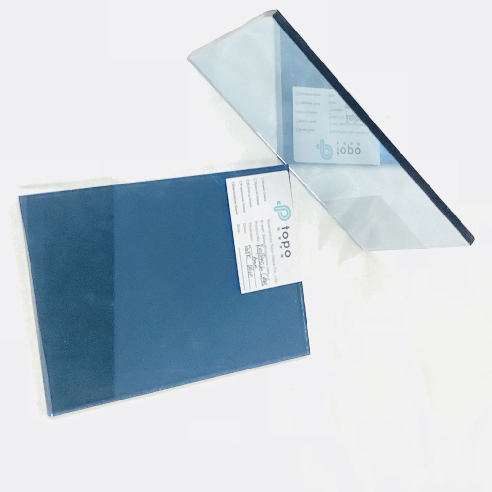 5毫米6毫米深蓝色镀膜反射建筑玻璃原片