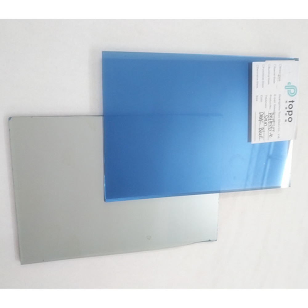5毫米6毫米深蓝色镀膜反射建筑玻璃原片