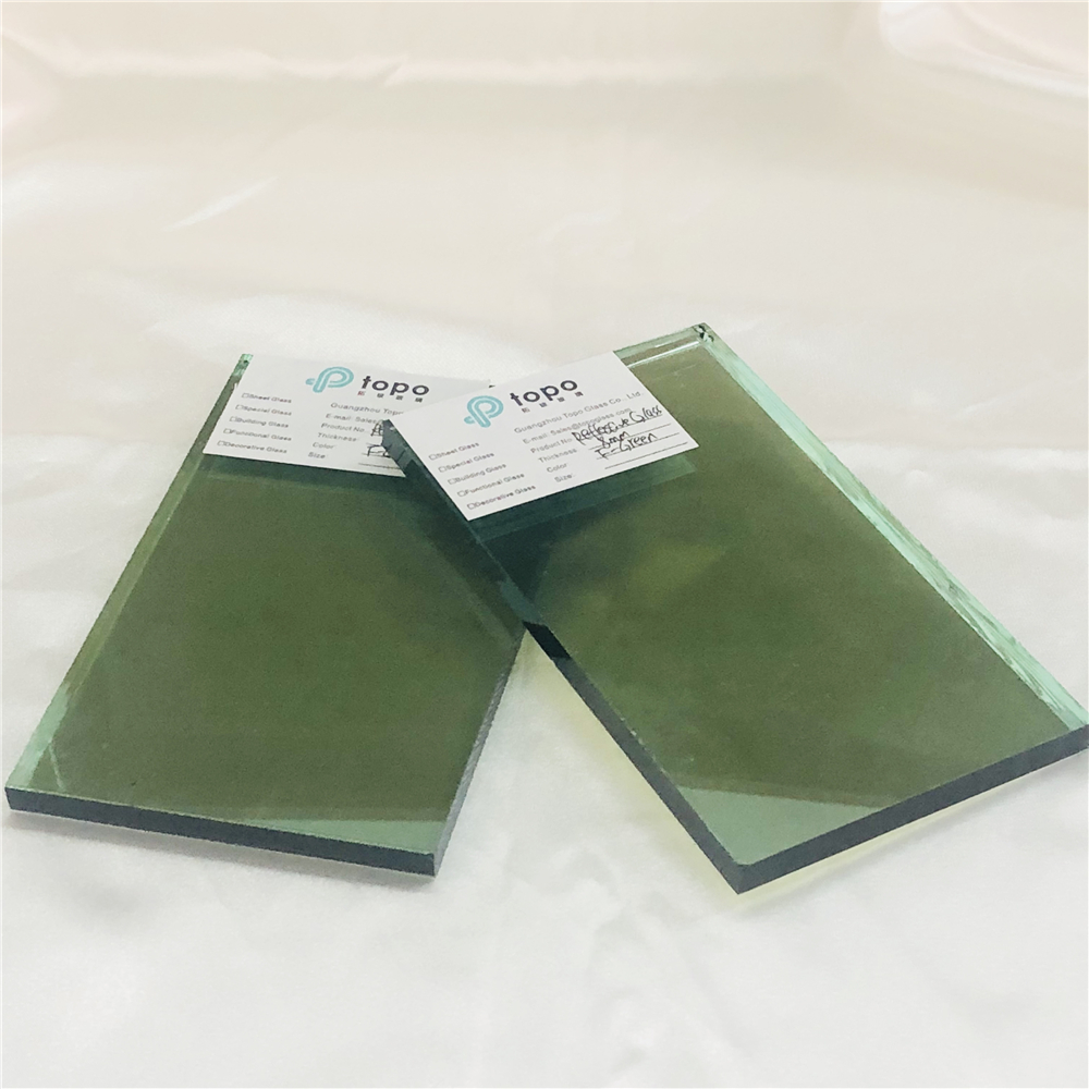 5mm-12mm法国绿镀膜反射玻璃原片
