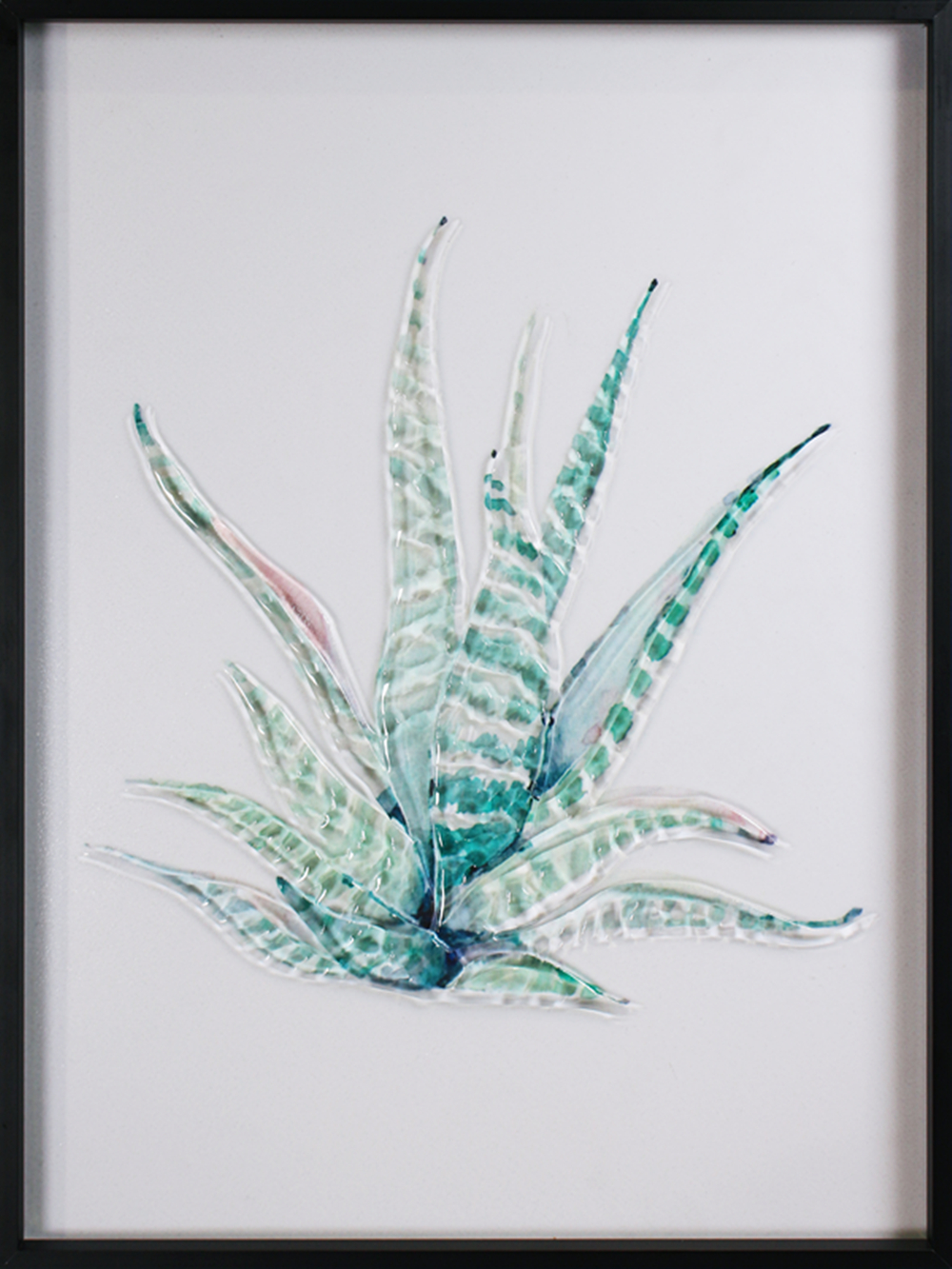 中式现代北欧风格绿色植物墙面装饰艺术玻璃画家居装饰 