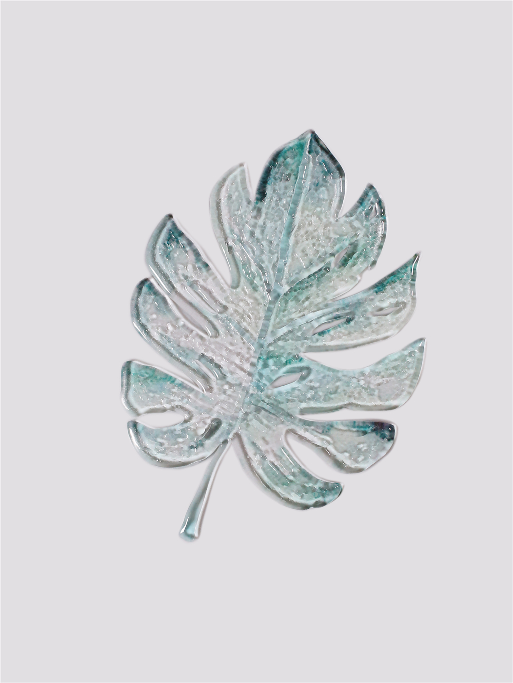 小尺寸艺术绿叶壁挂熔合玻璃装饰画