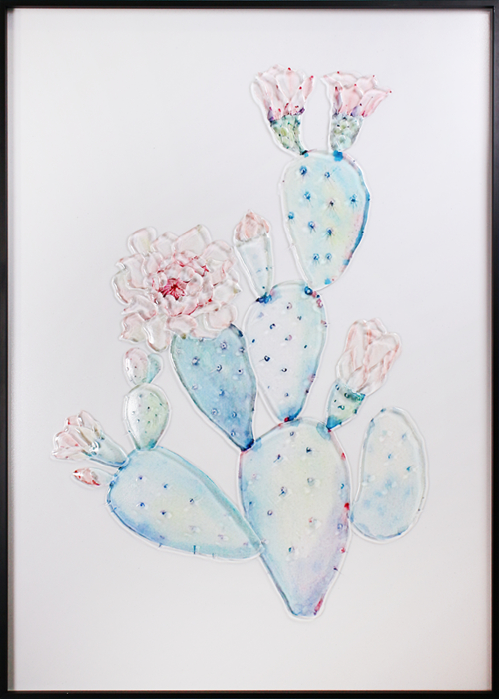 中式现代北欧风格绿色植物墙面装饰艺术玻璃画家居装饰 