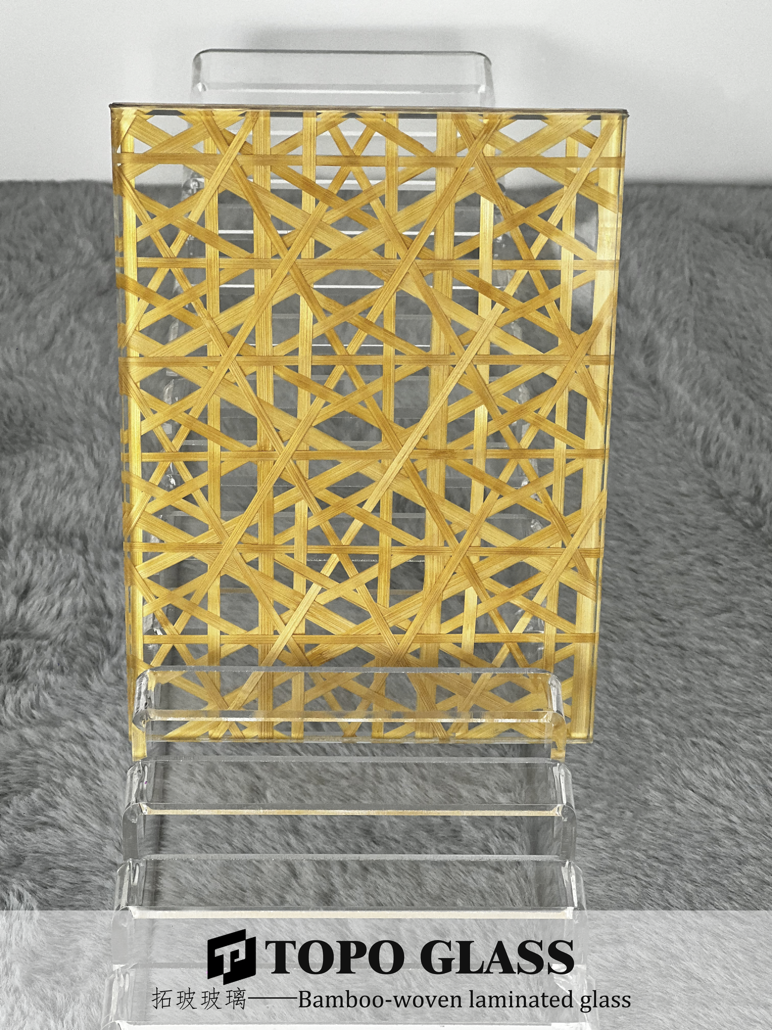竹编夹层夹胶玻璃