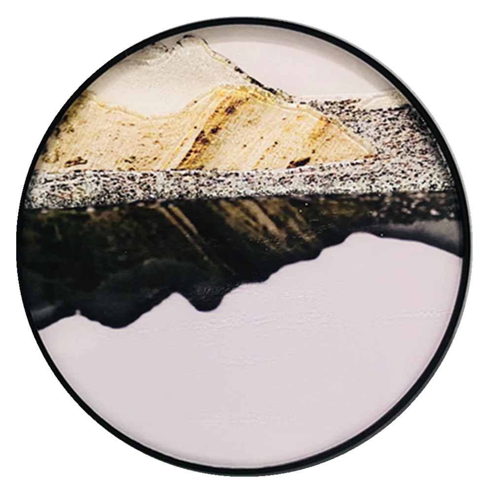 中式装饰400mm 500mm圆形现代艺术玻璃画供应