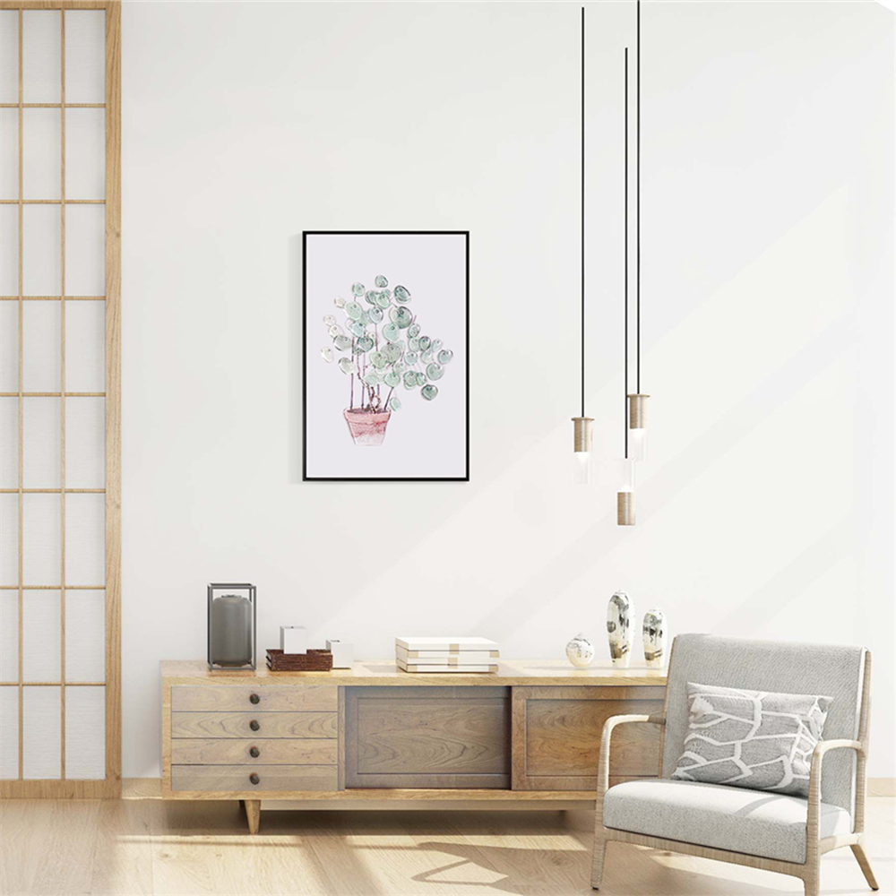 小尺寸艺术绿叶壁挂熔合玻璃装饰画