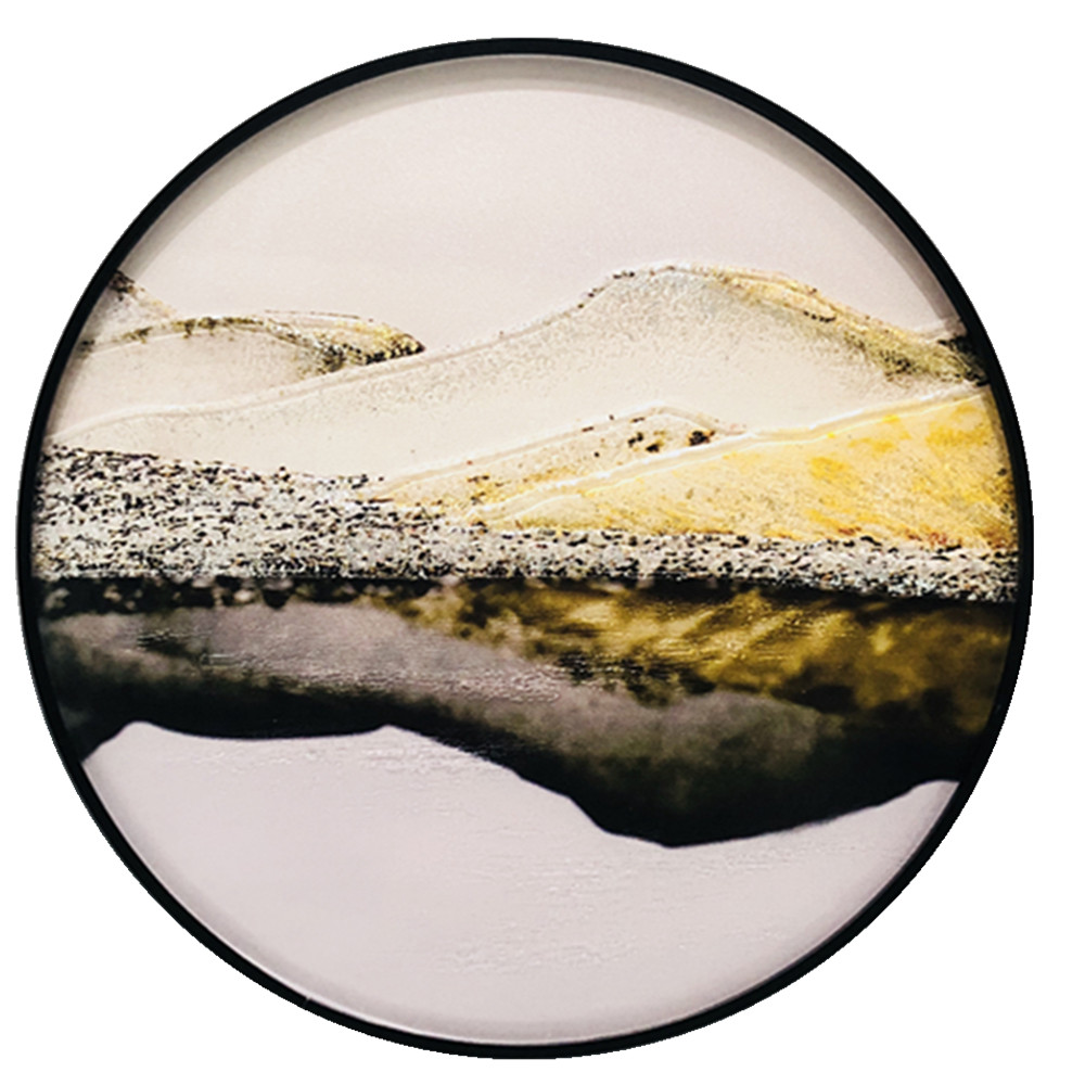 中式装饰400mm 500mm圆形现代艺术玻璃画供应