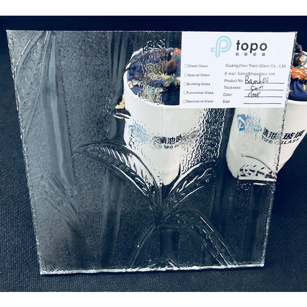 3mm 4mm 5mm 透明竹压花玻璃