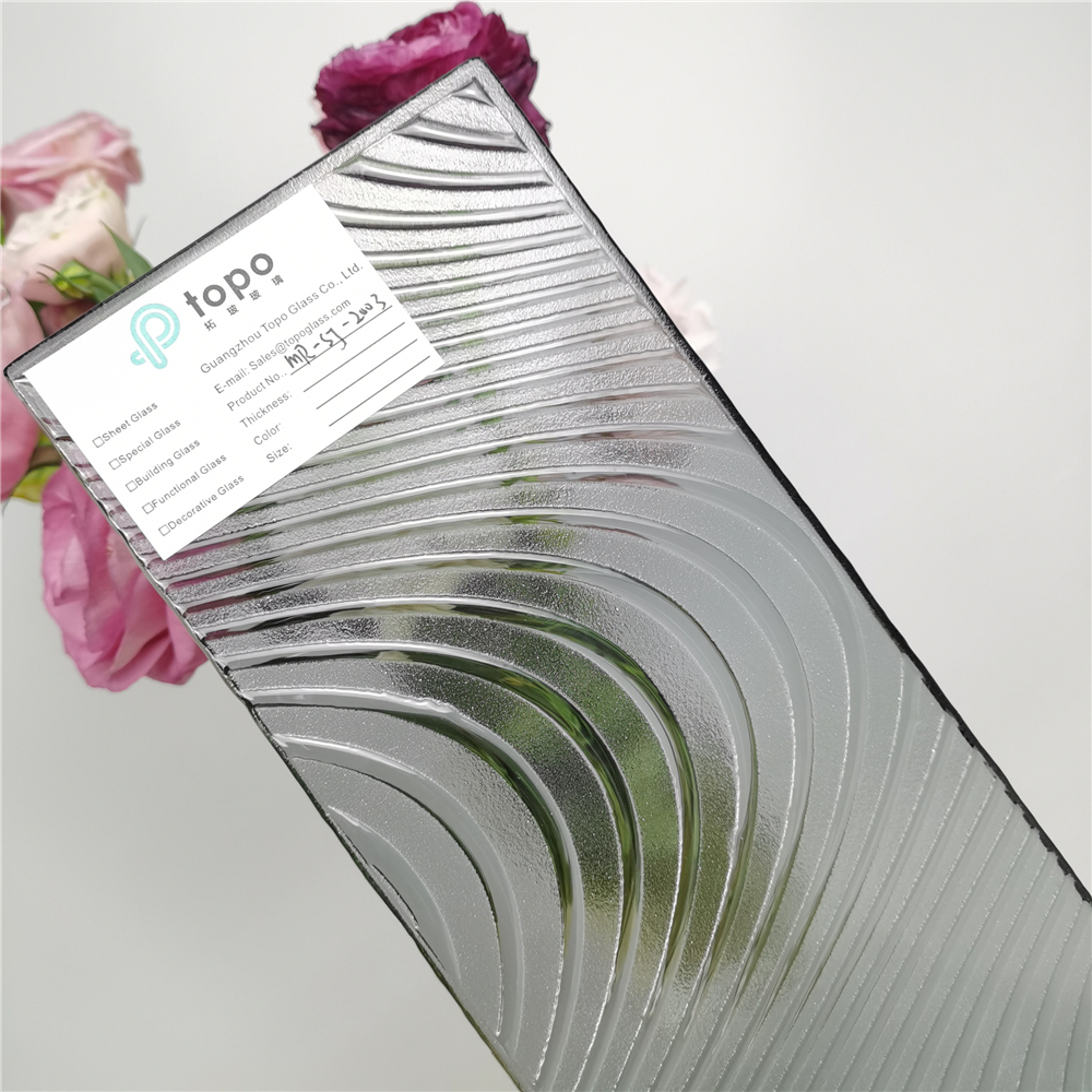  金黄/灰色/粉色/绿色/蓝色/超白熔断压花玻璃