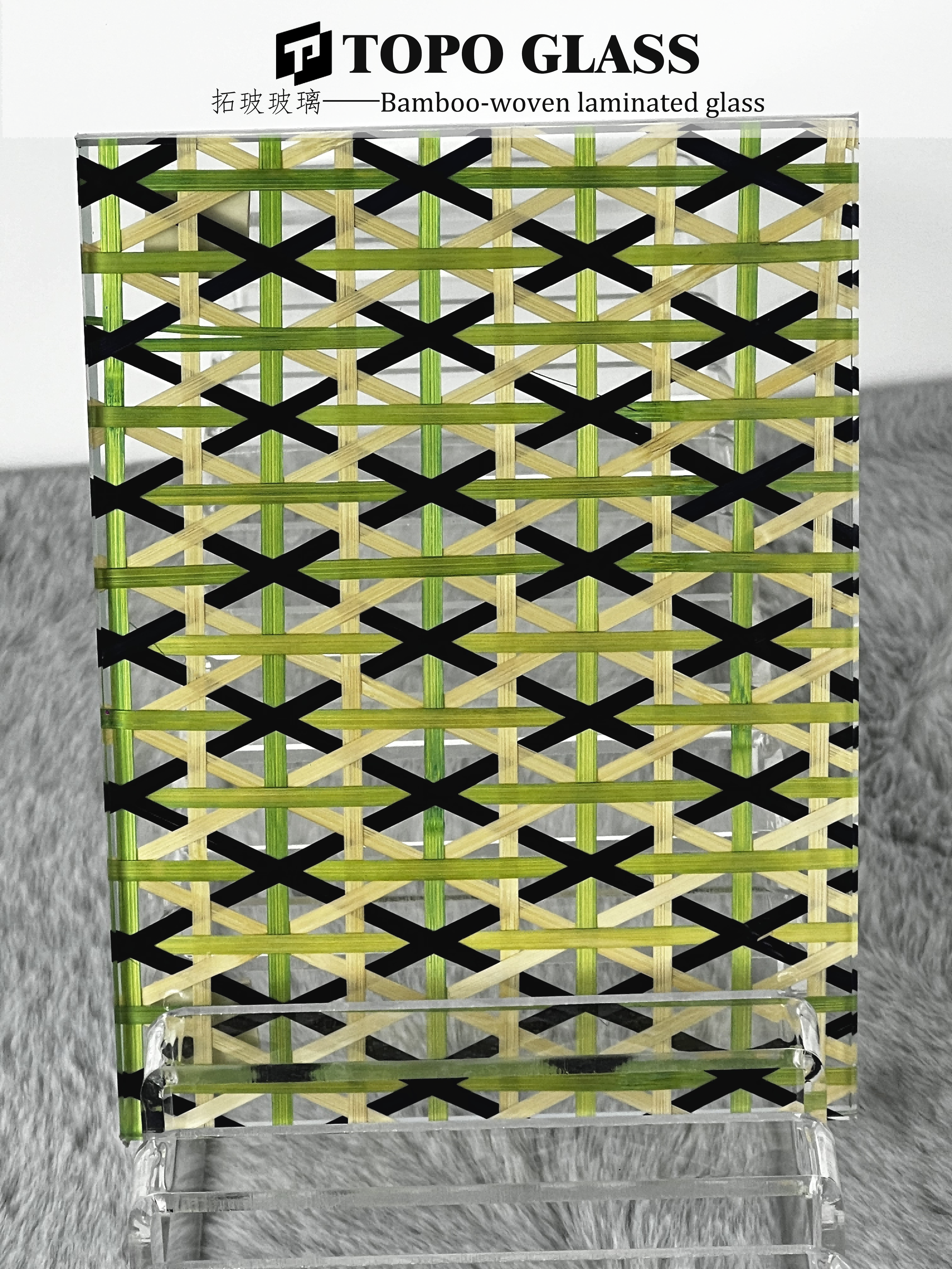 竹编夹层夹胶玻璃