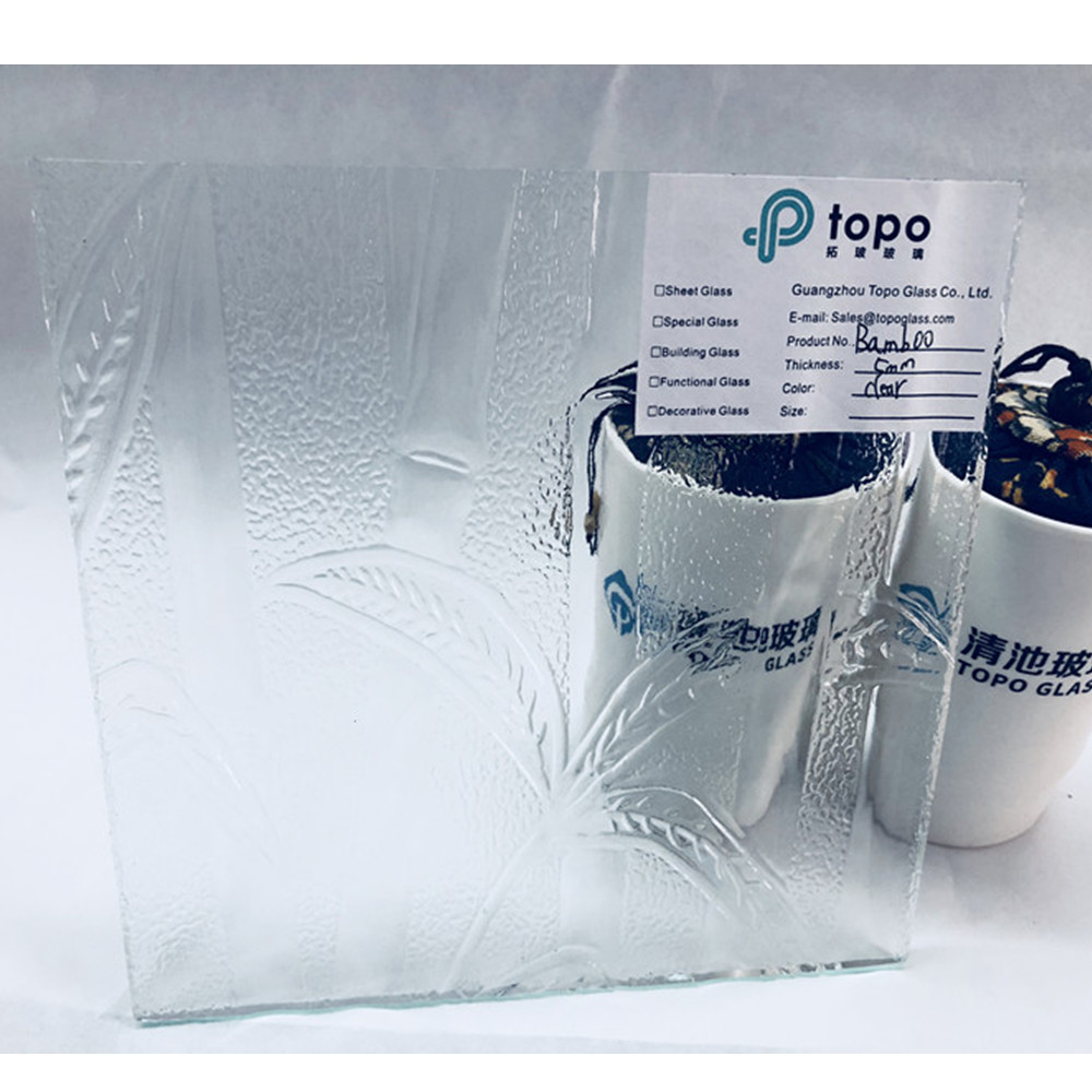 3mm 4mm 5mm 透明竹压花玻璃