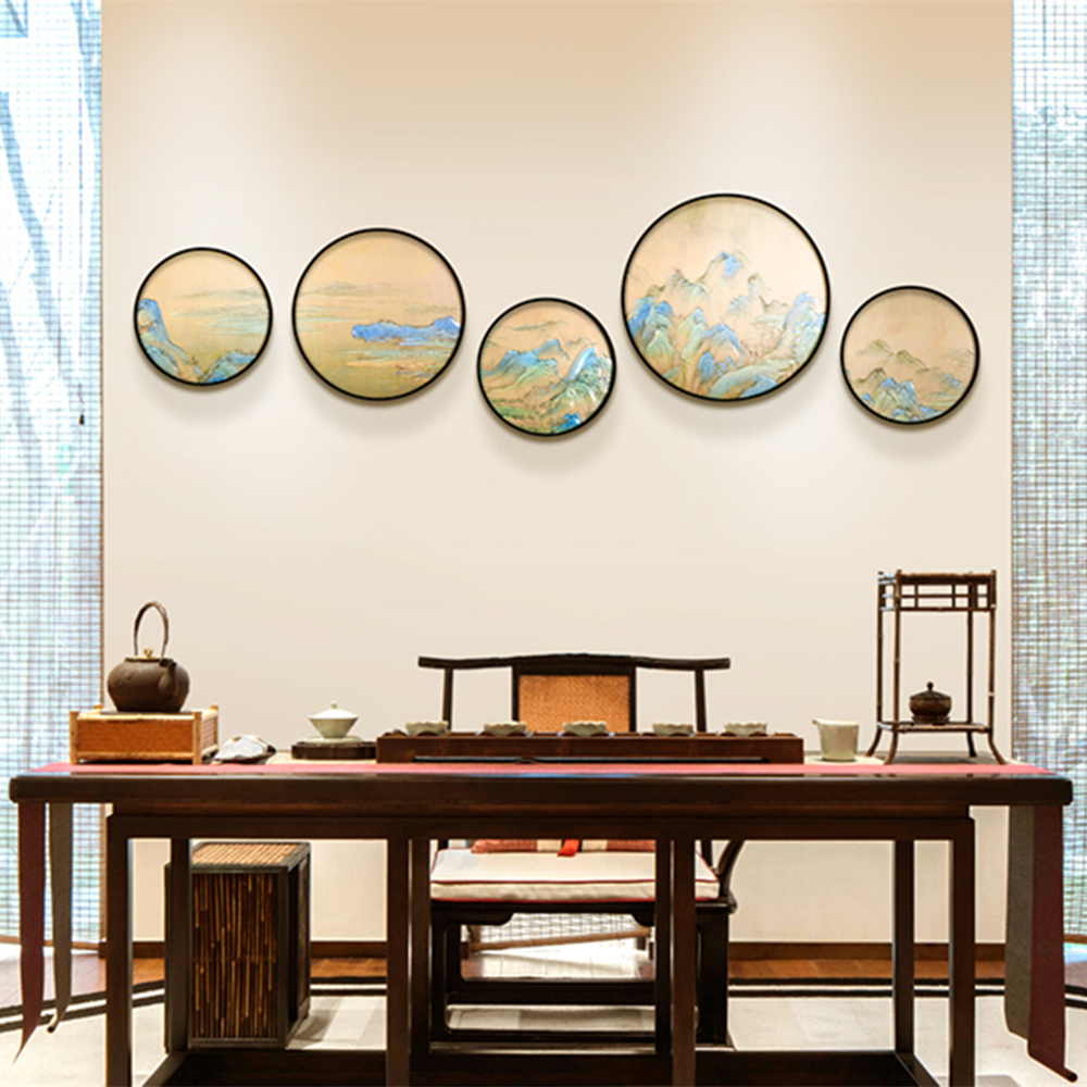 中国畅销山高水远玻璃画广泛应用于客厅卧室酒店玻璃挂画