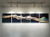  厂家直销入门玄关沙发书房客厅餐桌背景墙带框现代简约五联画3D立体艺术玻璃画鎏金岁月挂画壁画